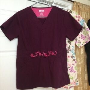 2pair colourful scrubs tops small
